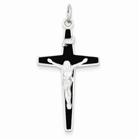 Sterling Silver Enameled Crucifix pendant, Fine Pendants for Necklace