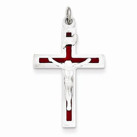 Sterling Silver Enameled Crucifix pendant, Pendants for Necklace