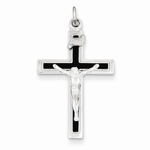 Sterling Silver Enameled Crucifix pendant, Pretty Pendants for Necklace