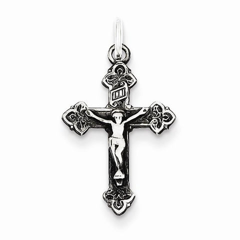 Sterling Silver Antiqued INRI Crucifix pendant, Adorable Pendants for Necklace