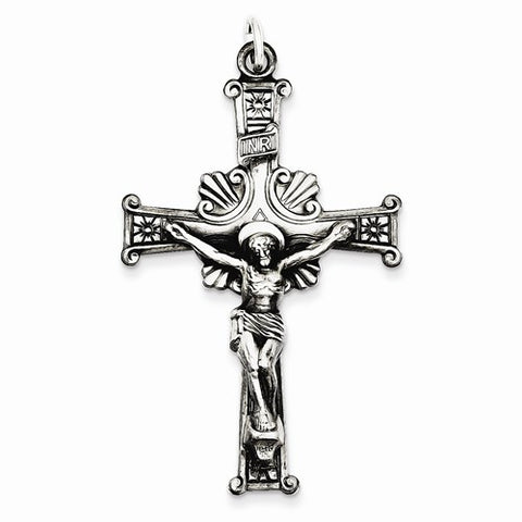 Sterling Silver Antiqued INRI Crucifix pendant, Gorgeous Pendants for Necklace