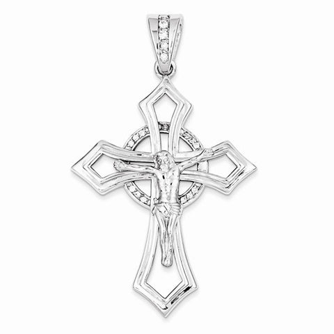 Sterling Silver CZ Crucifix pendant, Lovely Pendants for Necklace