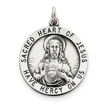 Sterling Silver Sacred Heart of Jesus Medal Charm hide-image