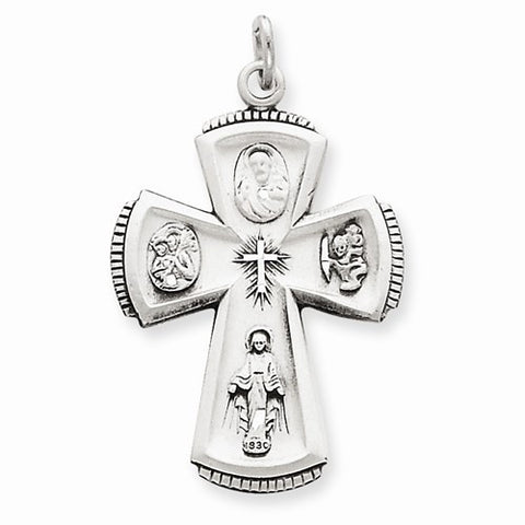 Sterling Silver Antiqued Cross Pendant, Stylish Pendants for Necklace
