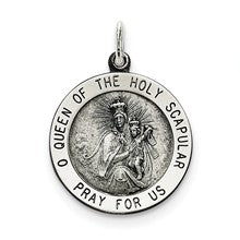 Sterling Silver Queen of the Holy Scapular Medal, Adorable Charm hide-image