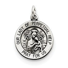 Sterling Silver Our Lady of Perpetual Help Medal, Beautiful Charm hide-image