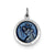 Blue Epoxy St. Christopher Medal, Charm in Sterling Silver