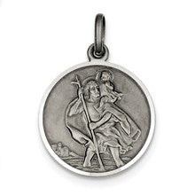 Sterling Silver Antiqued St. Christopher Medal, Pendants and Charm hide-image