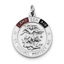 Sterling Silver Enameled Saint Michael Medal, Charm hide-image