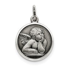 Sterling Silver Antiqued Raphael Angel Charm hide-image