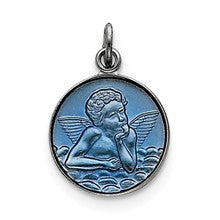 Sterling Silver Blue Epoxy Angel Charm hide-image