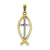 Ichthus Fish Charm in Sterling Silver & Vermeil