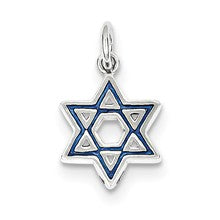 Sterling Silver Enameled Blue Star of David Charm hide-image