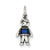 Sterling Silver Antiqued Enameled Marine Blue Boy Charm hide-image