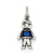 Antiqued Enameled Marine Blue Boy Charm in Sterling Silver