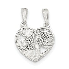 Sterling Silver Best Friends Break apart Heart Charm hide-image