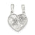 Best Friends Break apart Heart Charm in Sterling Silver