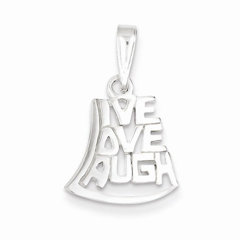 Sterling Silver Live, Love, Laugh Pendant, Pendants for Necklace