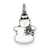 Enameled Snowman Charm in Sterling Silver
