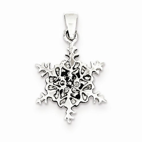 Sterling Silver Antiqued Snowflake Pendant, Pendants for Necklace