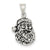 Antiqued Santa Head Charm in Sterling Silver