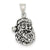 Sterling Silver Antiqued Santa Head Charm hide-image