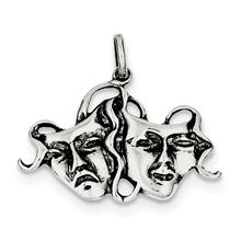 Sterling Silver Antiqued Comedy/Tragedy Charm hide-image