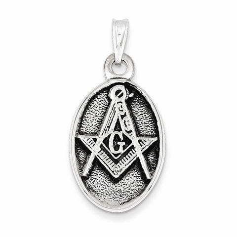 Sterling Silver Antiqued Masonic Pendant, Pendants for Necklace