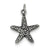 Antiqued Starfish Charm in Sterling Silver