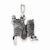 Sterling Silver Antiqued Flag Pendant, Pendants for Necklace