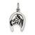 Sterling Silver Antiqued Horse in Horseshoe Charm hide-image