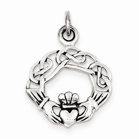 Sterling Silver Antiqued Claddagh pendant, Gorgeous Pendants for Necklace