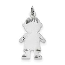 Sterling Silver Engravable Boy Disc Charm hide-image