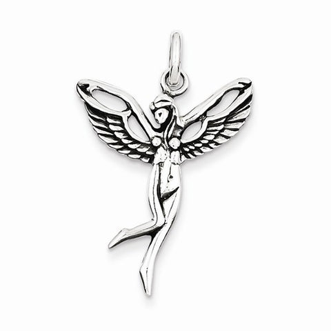 Sterling Silver Antiqued Fairy pendant, Exquisite Pendants for Necklace