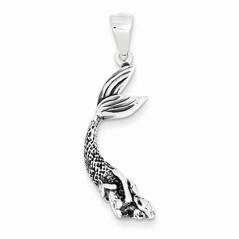 Sterling Silver Antiqued Mermaid pendant, Pretty Pendants for Necklace