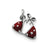 Enameled Red Bikini Top Charm in Sterling Silver