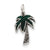 Sterling Silver Green Enameled Palm Tree Charm hide-image