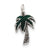 Green Enameled Palm Tree Charm in Sterling Silver