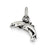 Antiqued Dolphins Charm in Sterling Silver