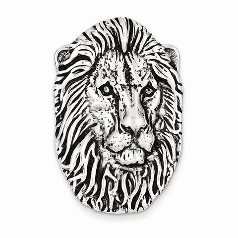 Sterling Silver Antiqued Lion Head Pendant, Pendants for Necklace
