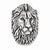Sterling Silver Antiqued Lion Head Pendant, Pendants for Necklace
