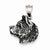 Sterling Silver Antiqued Husky Pendant, Pendants for Necklace
