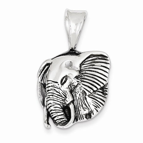 Sterling Silver Antiqued Elephant Pendant, Pendants for Necklace