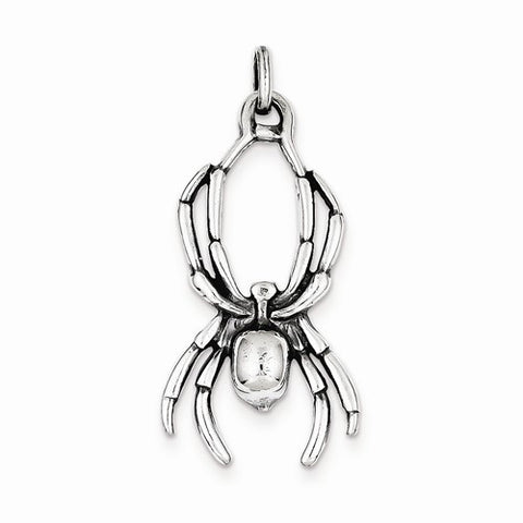 Sterling Silver Antiqued Spider Pendant, Pendants for Necklace
