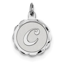 Sterling Silver Brocaded Initial C Charm hide-image