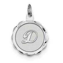 Sterling Silver Brocaded Initial D Charm hide-image