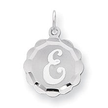 Sterling Silver Brocaded Initial E Charm hide-image