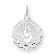 Sterling Silver Brocaded Initial G Charm hide-image