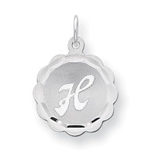 Sterling Silver Brocaded Initial H Charm hide-image