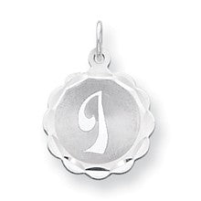 Sterling Silver Brocaded Initial I Charm hide-image